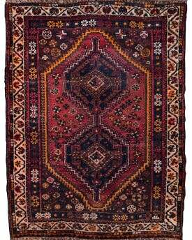 Shiraz Tribal Vintage Hand Made Rug 4 by 5