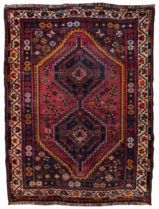 Shiraz Tribal Vintage Hand Made Rug 4 by 5