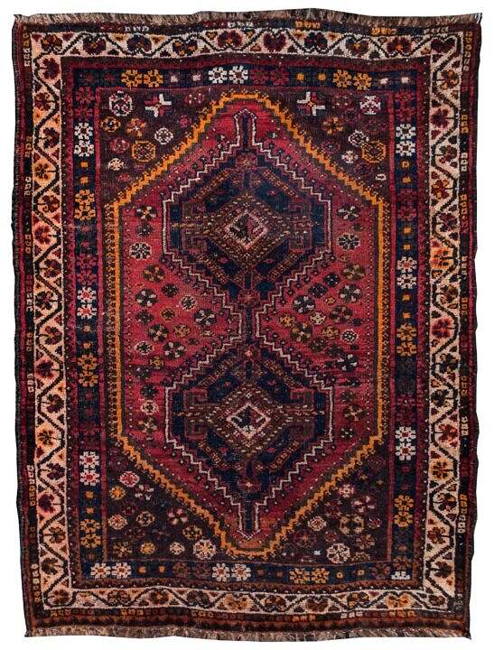 Shiraz Tribal Vintage Hand Made Rug 4 by 5