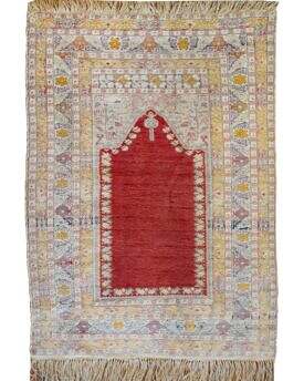 Vintage Turkish Prayer Rug 3 by 4 hand made rug