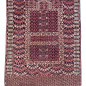 Vintage 4.9 by 3.8 turkeman hachlou hand made area rug