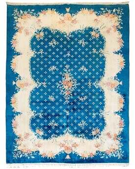 This is a beautiful Traditional Deco Aubosson Hand Made Area Rug that measures 9 by 12 feet.