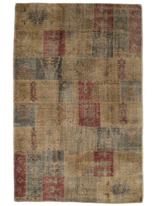 6 by 9 india rug patch work design wool