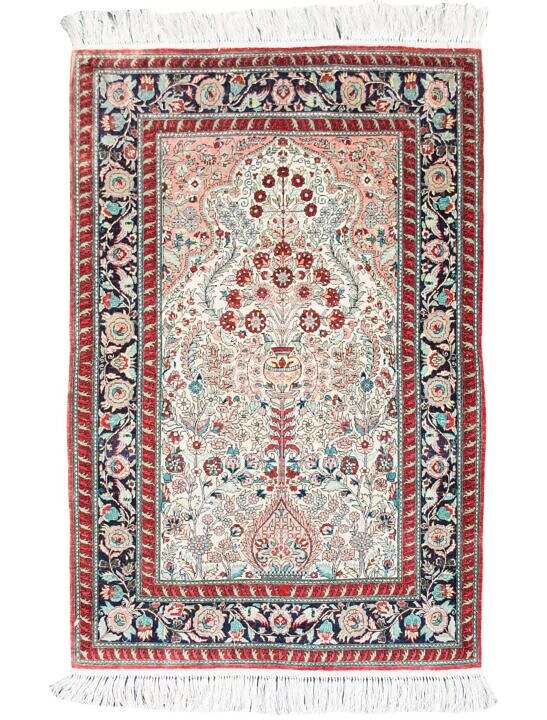 Persian Garden Silk Hand Made Area Rug 2 by 3' 1"