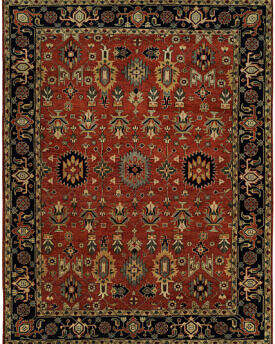 Heris HR-089 Brick / Navy Rug by Kalaty